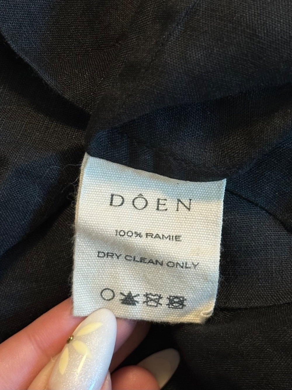 Doên Black Maxi Dress 100% Ramie - Picture 5 of 5